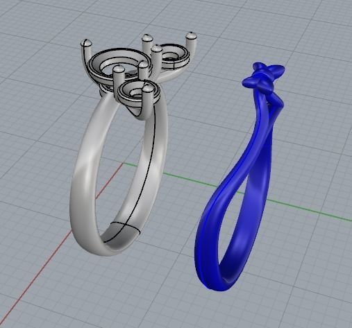 Womens ring with a bow N011924 3D print model_3