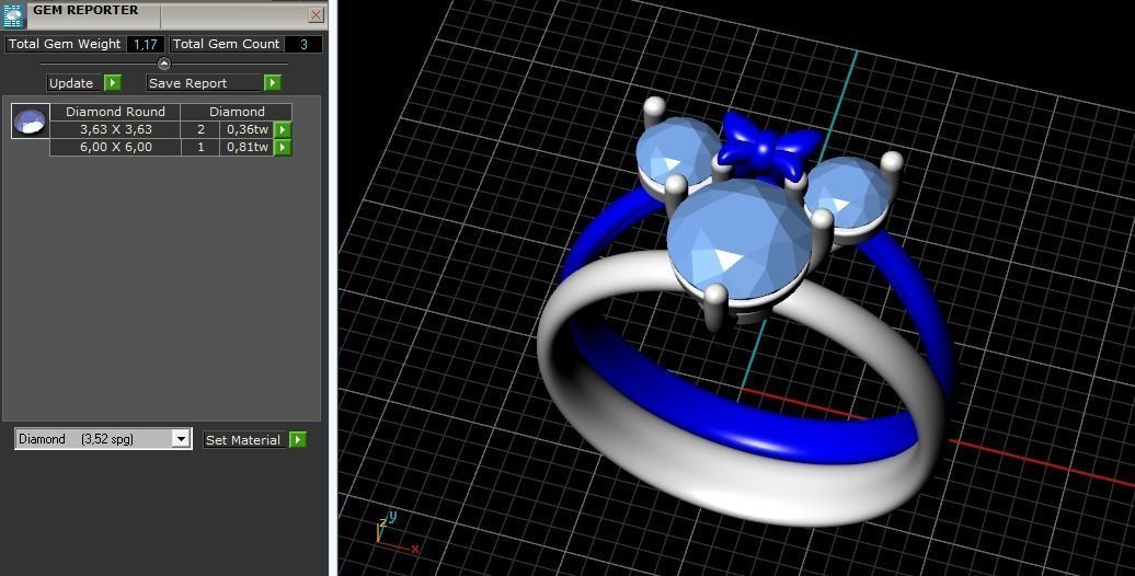 Womens ring with a bow N011924 3D print model_9