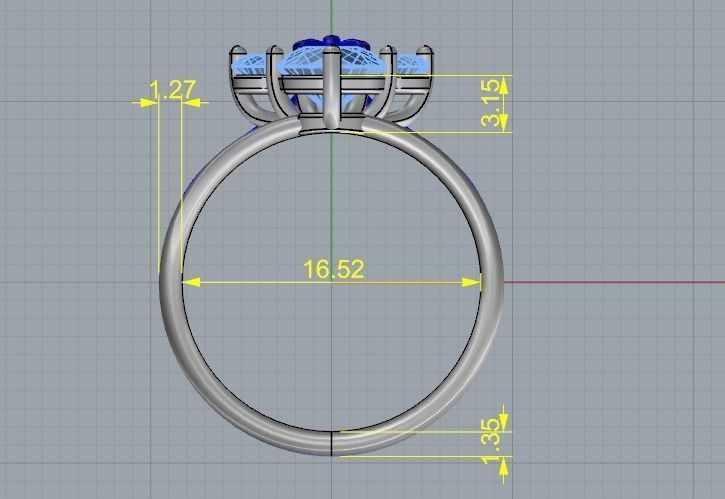 Womens ring with a bow N011924 3D print model_5