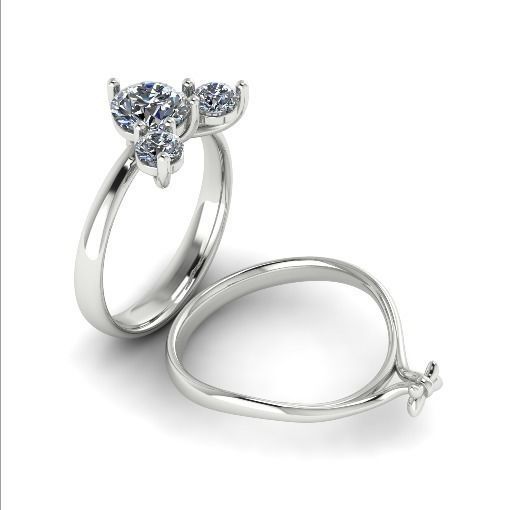 Womens ring with a bow N011924 3D print model_1