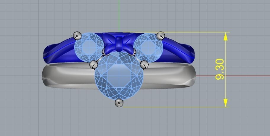 Womens ring with a bow N011924 3D print model_7