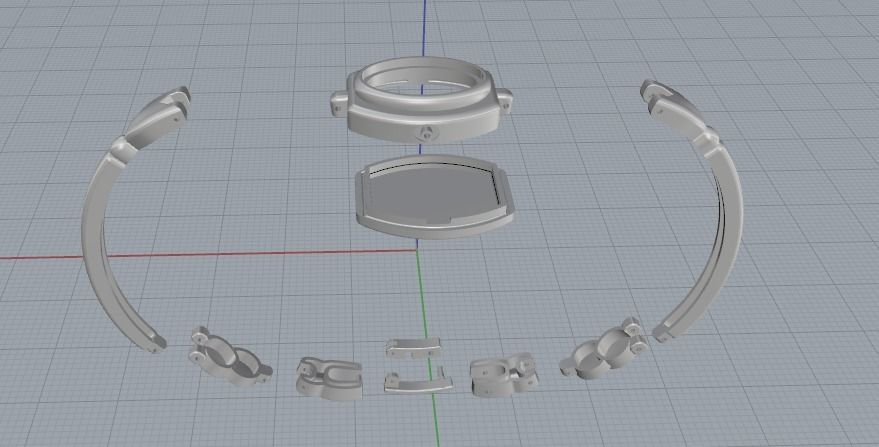 Bracelet watch N011887 3D print model_2