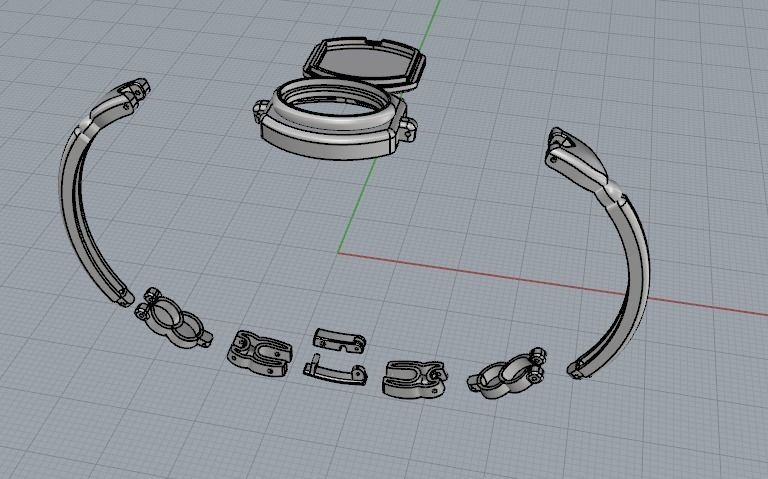 Bracelet watch N011887 3D print model_3