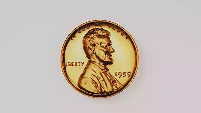 Penny Coin USA 3D model