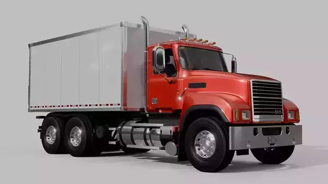 Generic American Truck With Closed Trailer