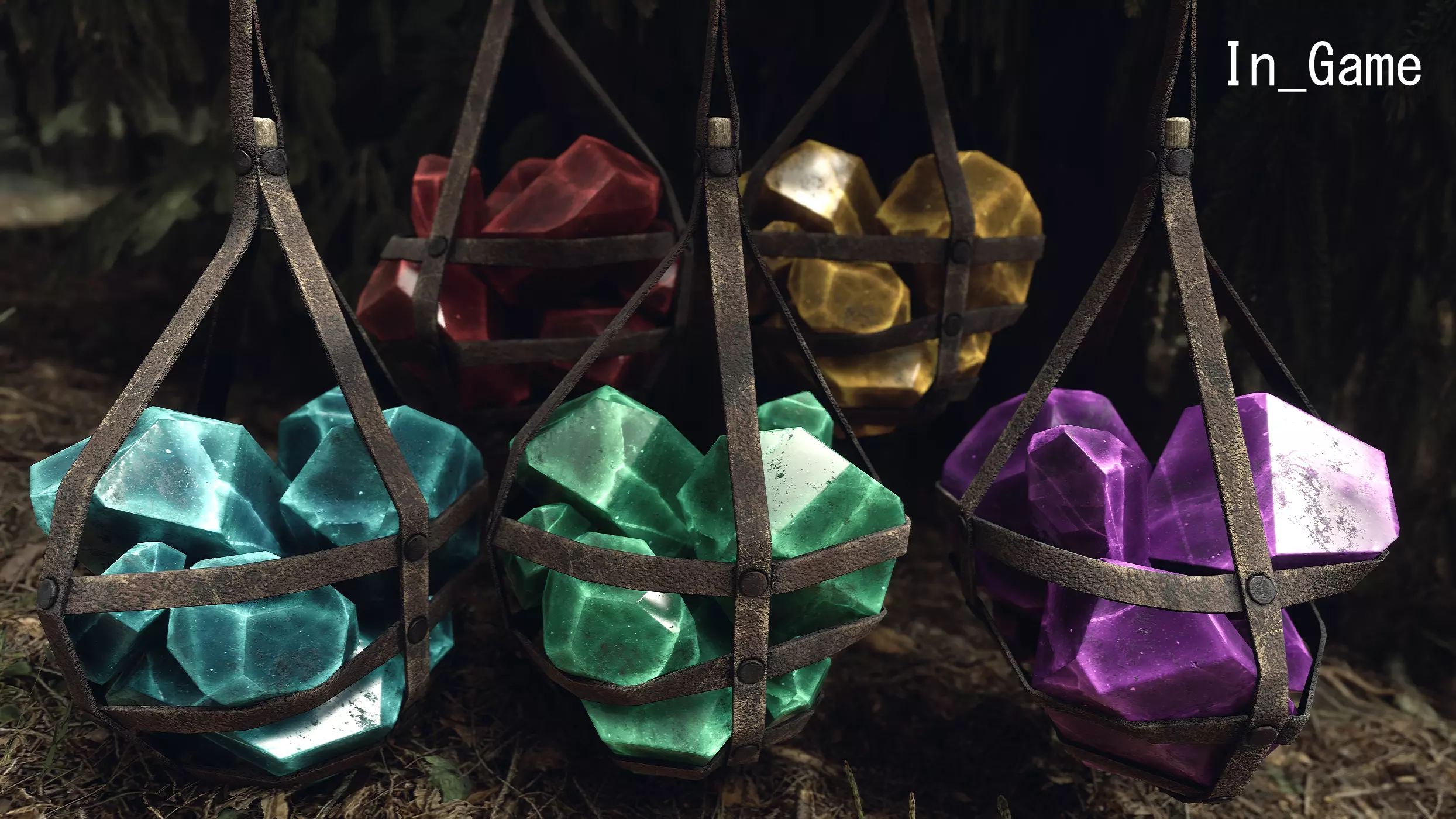 Hanging Crystal Light Low-poly 3D model_0