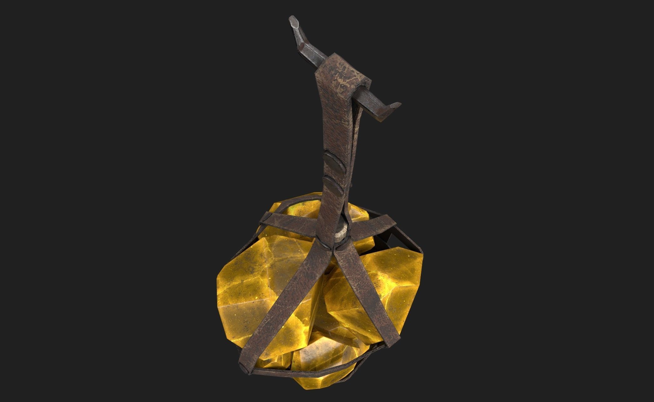 Hanging Crystal Light Low-poly 3D model_34