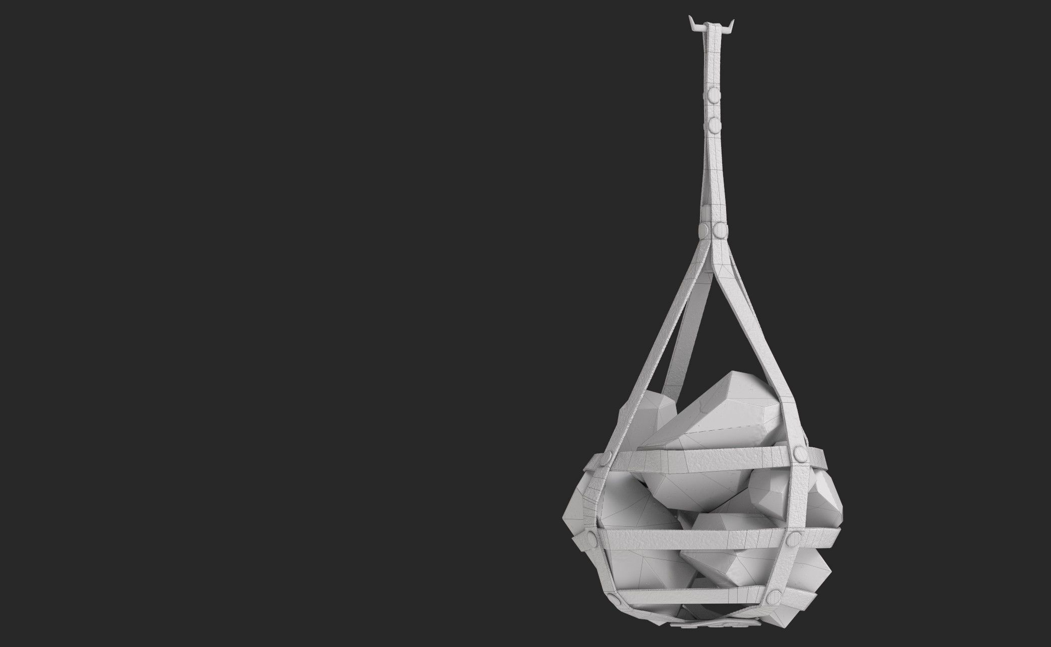 Hanging Crystal Light Low-poly 3D model_41