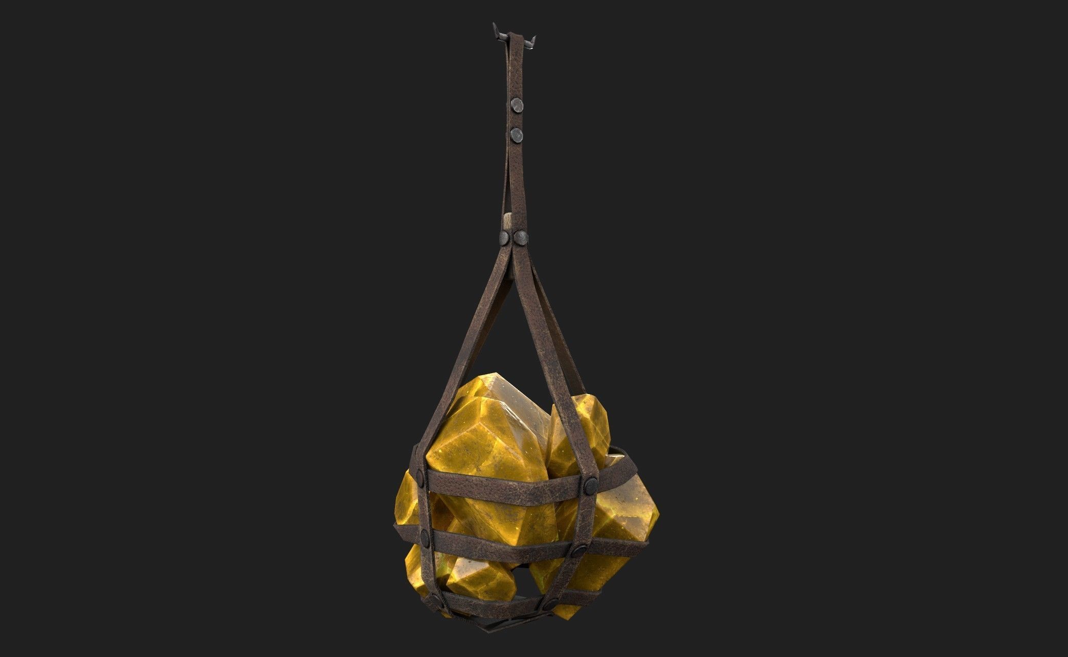 Hanging Crystal Light Low-poly 3D model_33