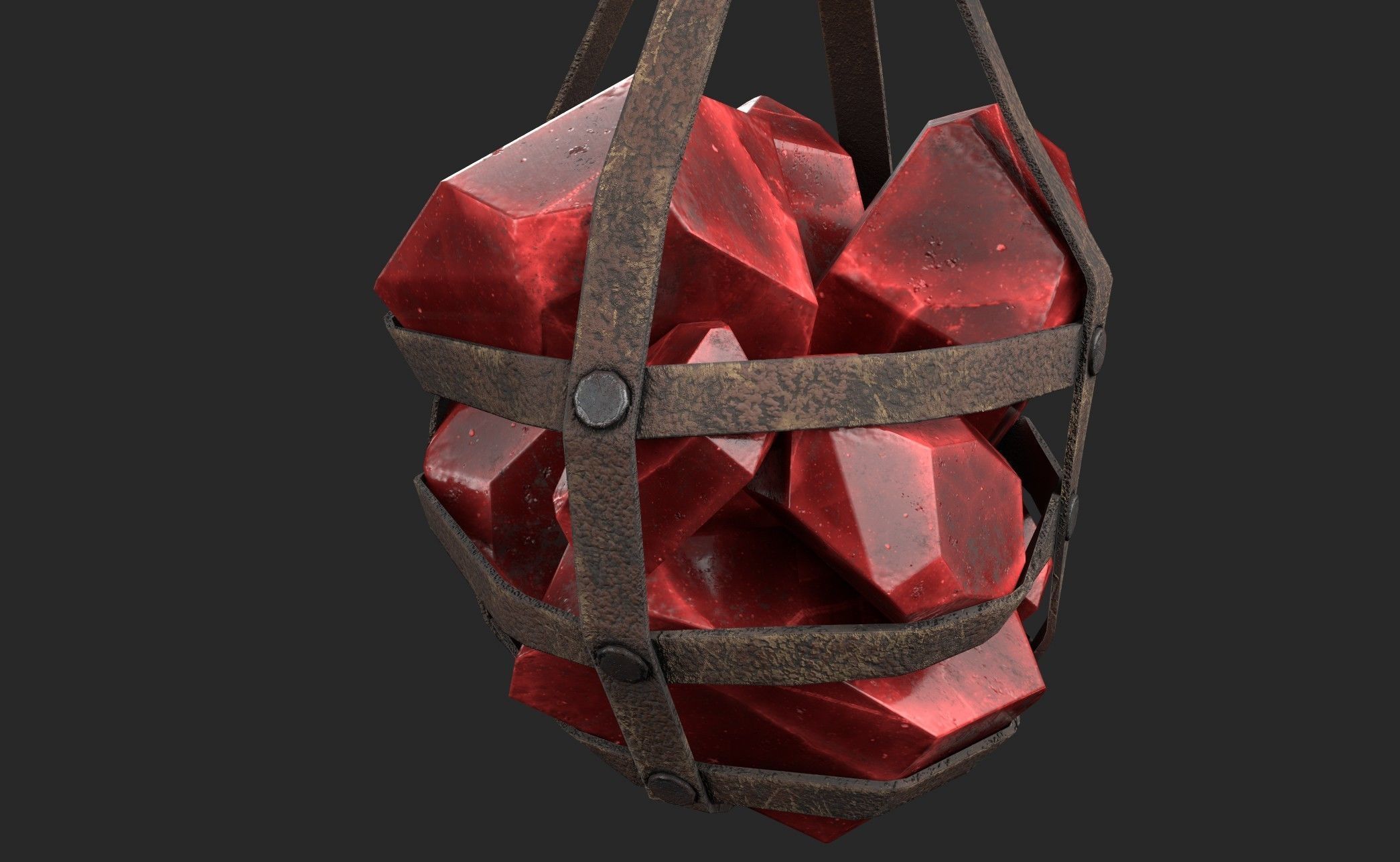 Hanging Crystal Light Low-poly 3D model_27