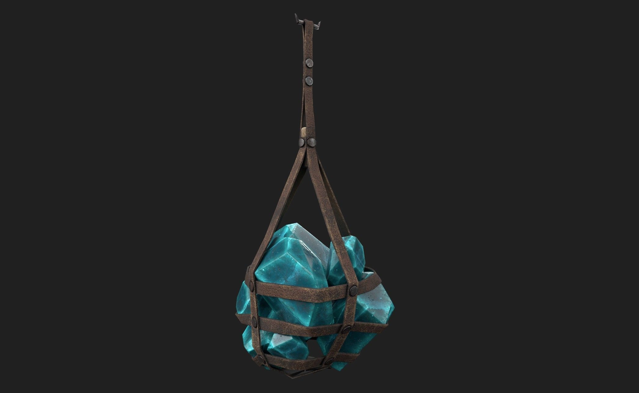Hanging Crystal Light Low-poly 3D model_1