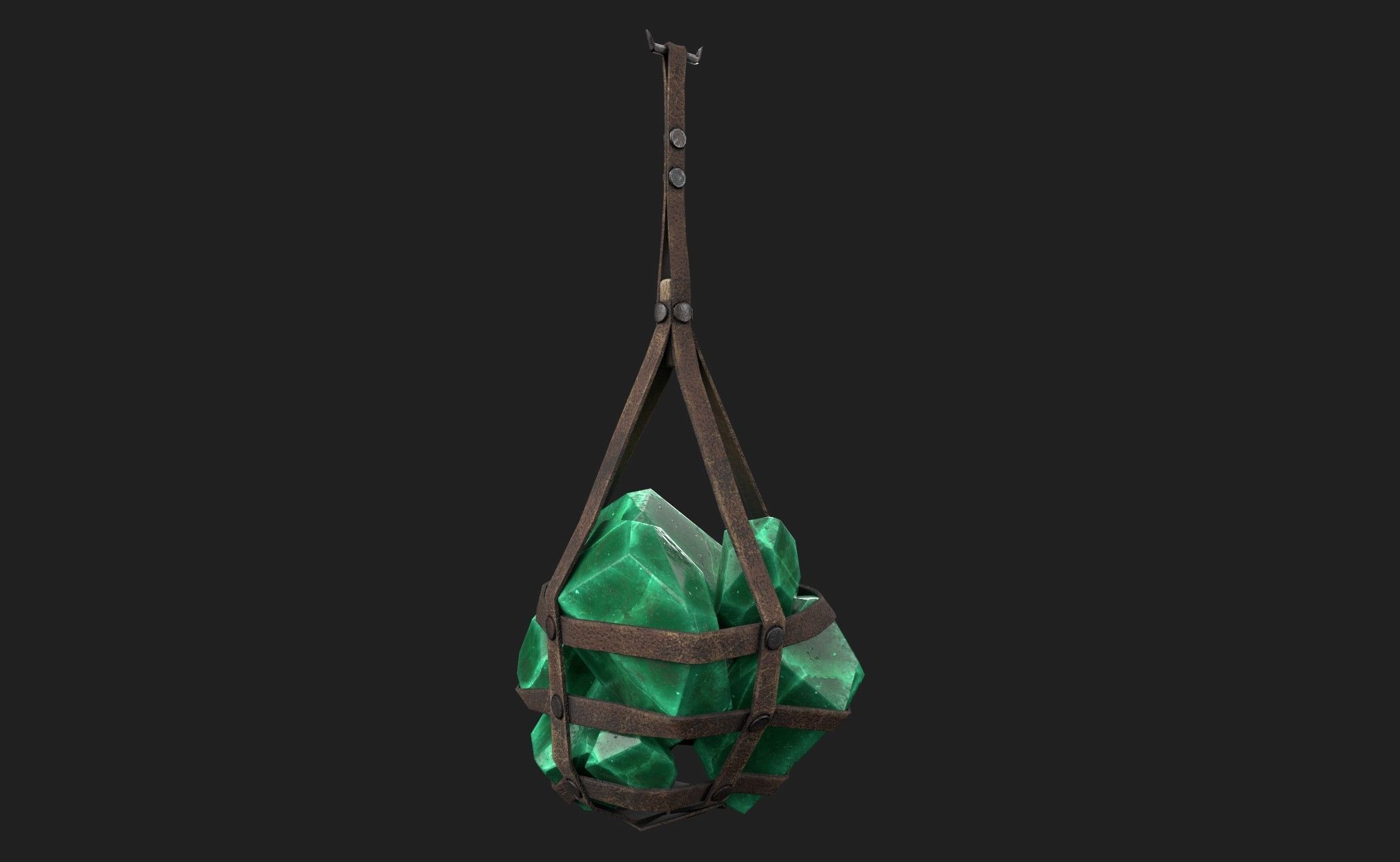 Hanging Crystal Light Low-poly 3D model_9