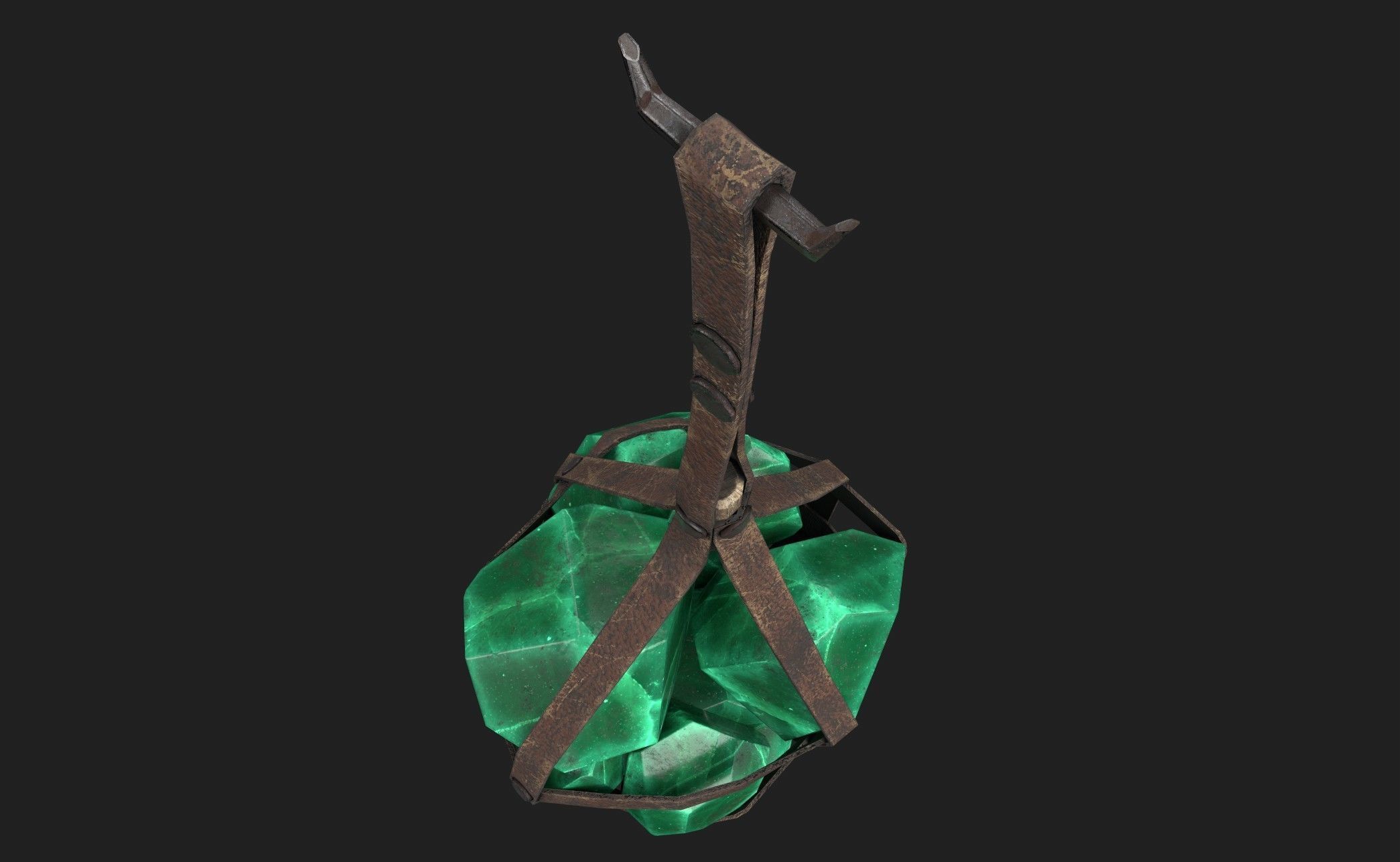 Hanging Crystal Light Low-poly 3D model_10