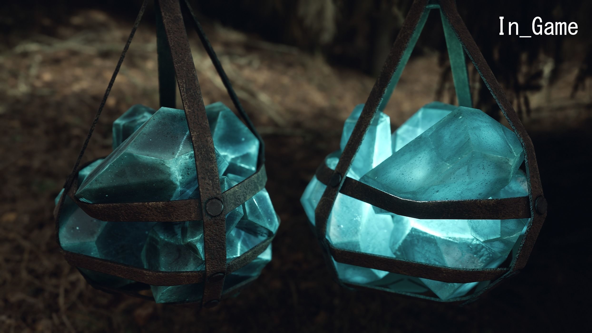 Hanging Crystal Light Low-poly 3D model_8