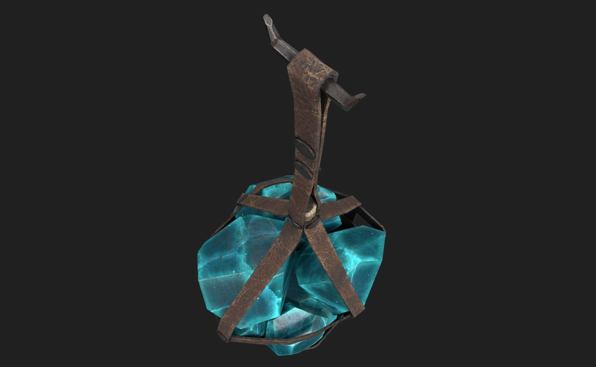 Hanging Crystal Light Low-poly 3D model_2
