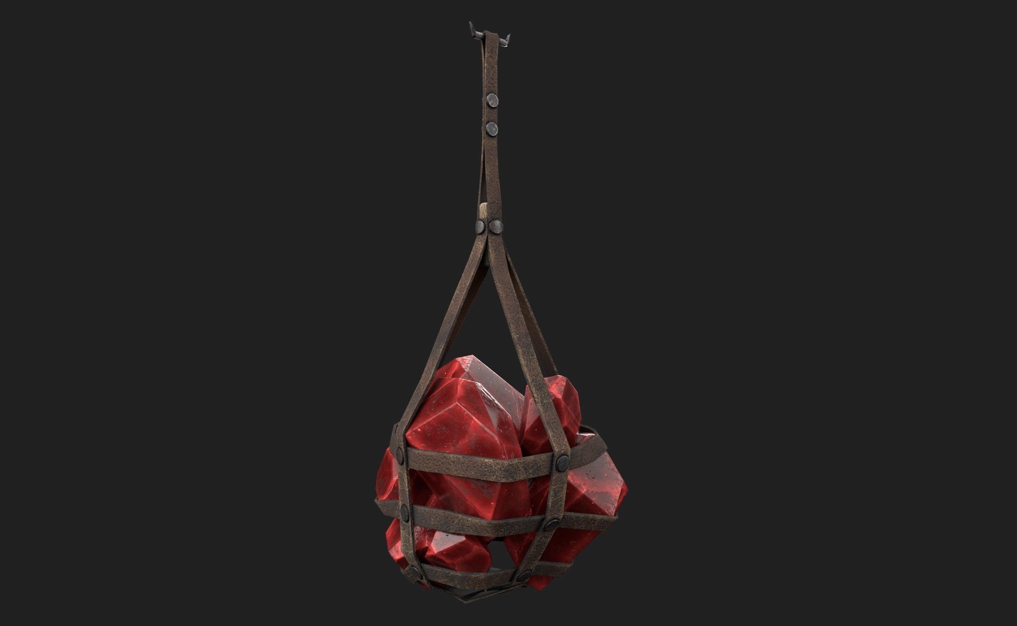 Hanging Crystal Light Low-poly 3D model_25