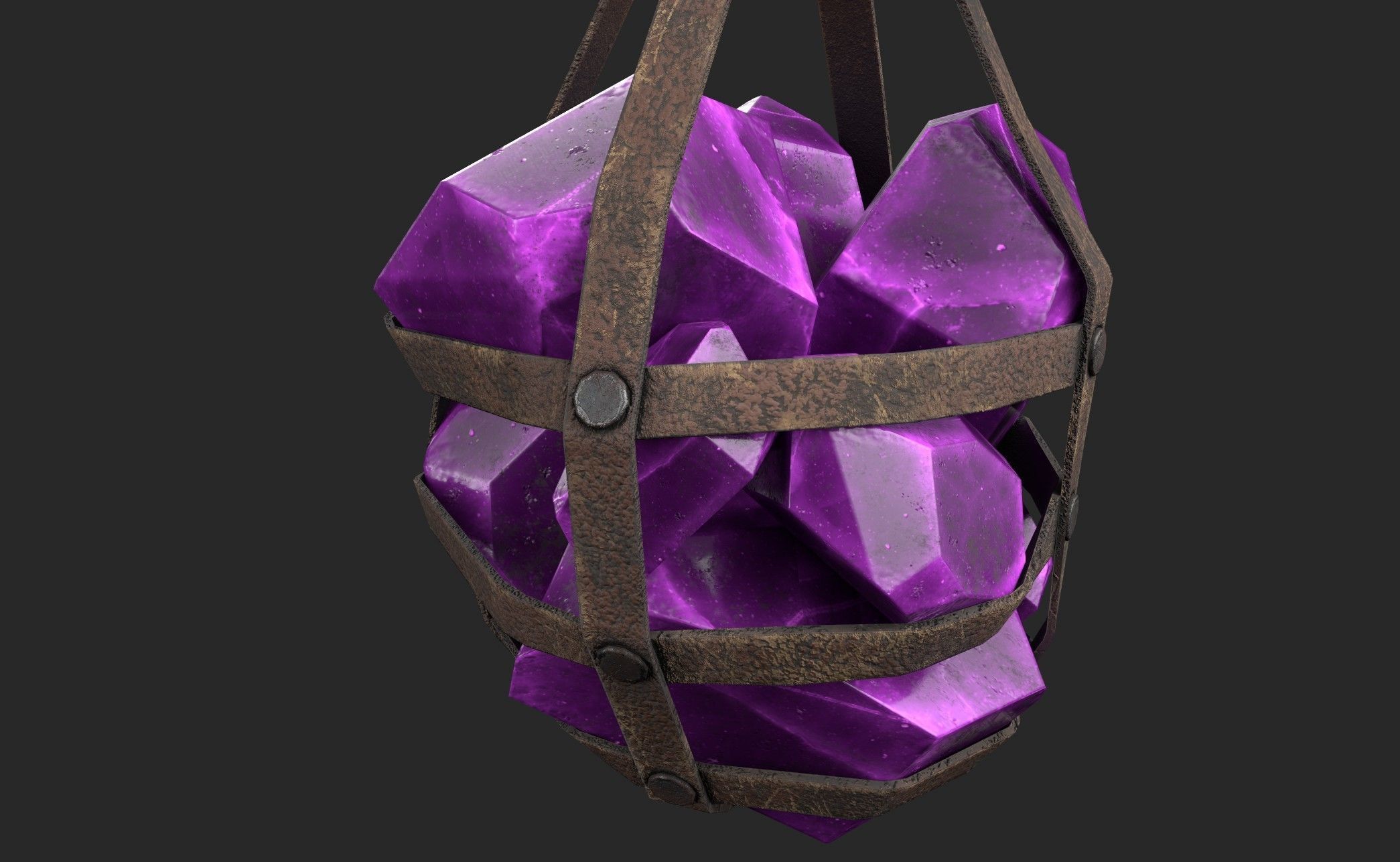 Hanging Crystal Light Low-poly 3D model_19