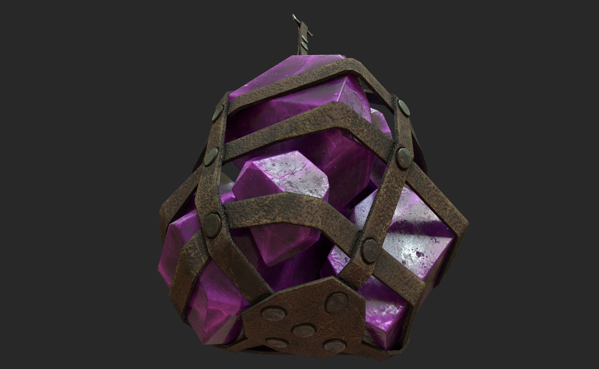 Hanging Crystal Light Low-poly 3D model_20