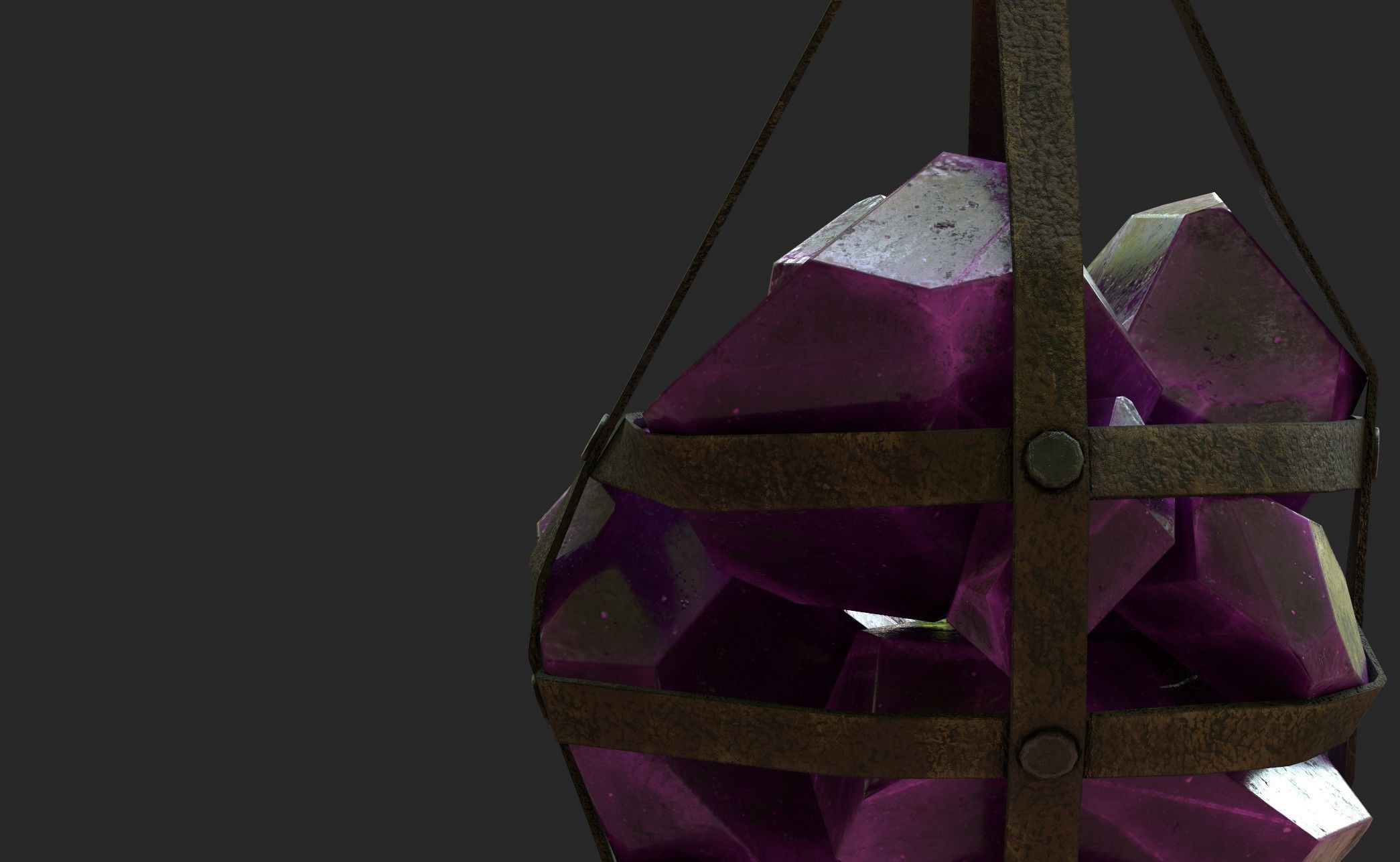 Hanging Crystal Light Low-poly 3D model_21