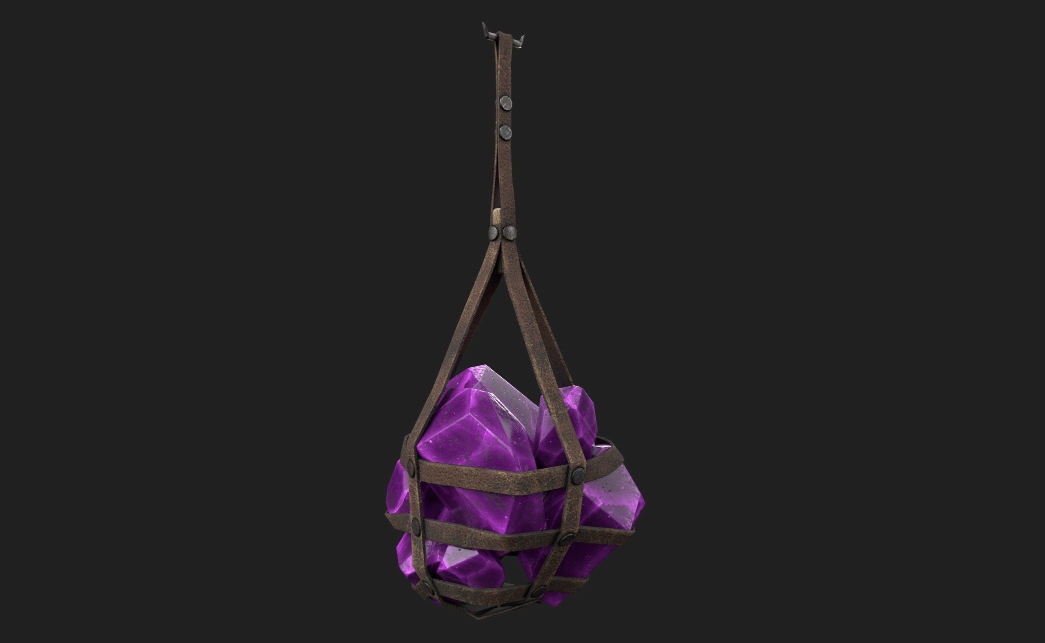 Hanging Crystal Light Low-poly 3D model_17