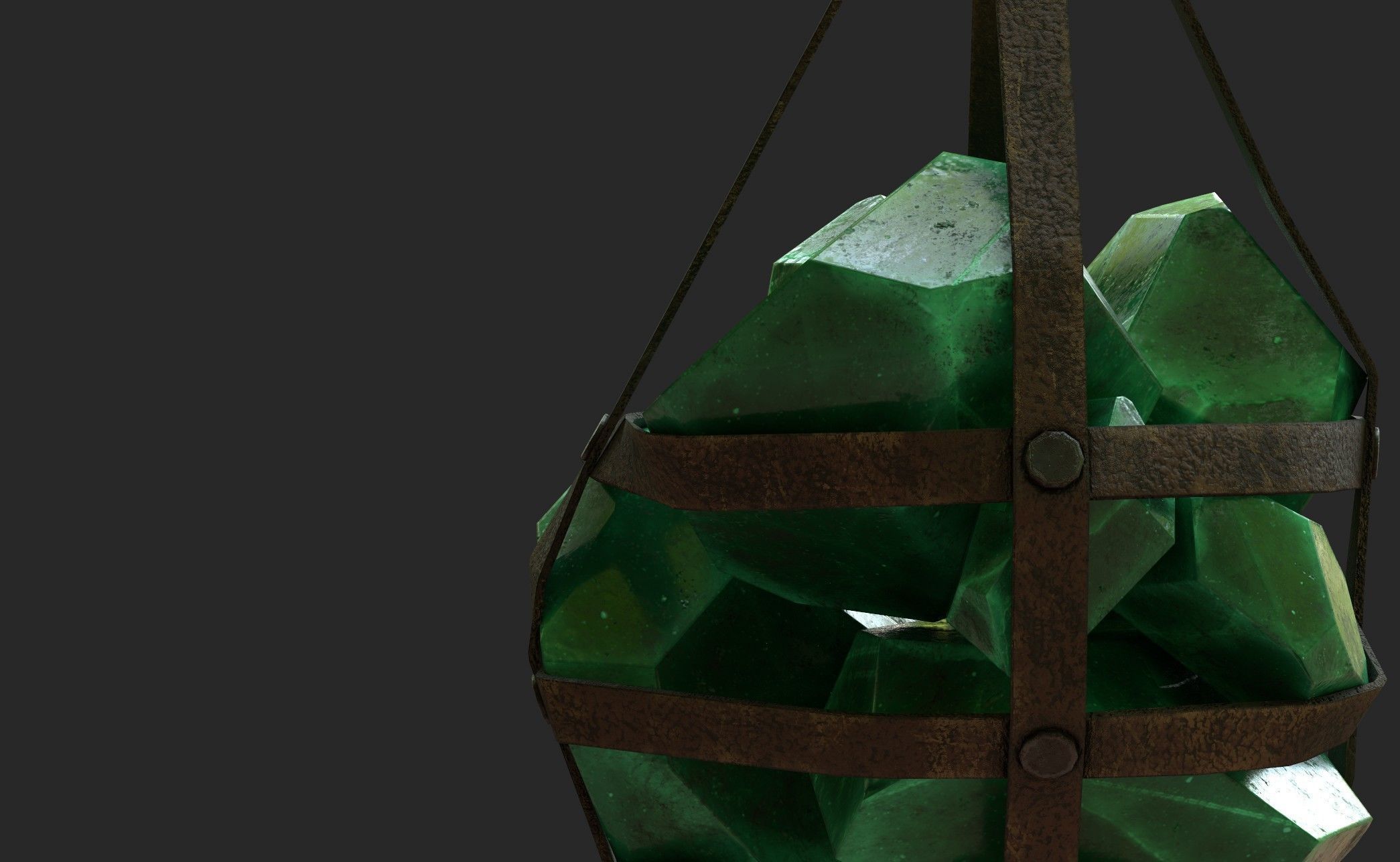 Hanging Crystal Light Low-poly 3D model_13