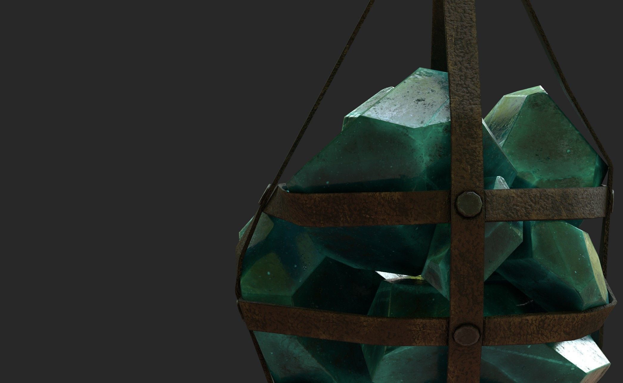 Hanging Crystal Light Low-poly 3D model_5