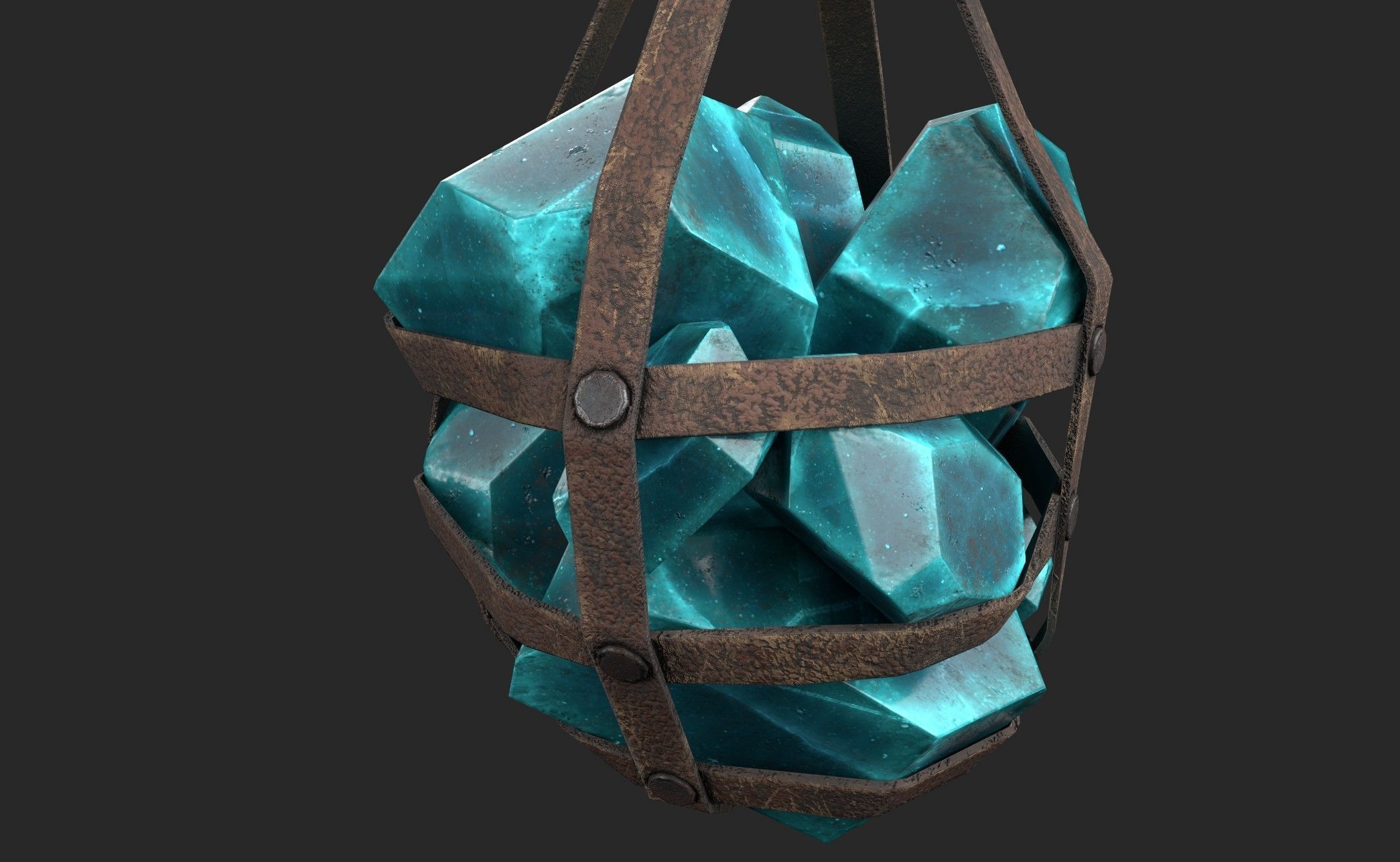 Hanging Crystal Light Low-poly 3D model_3