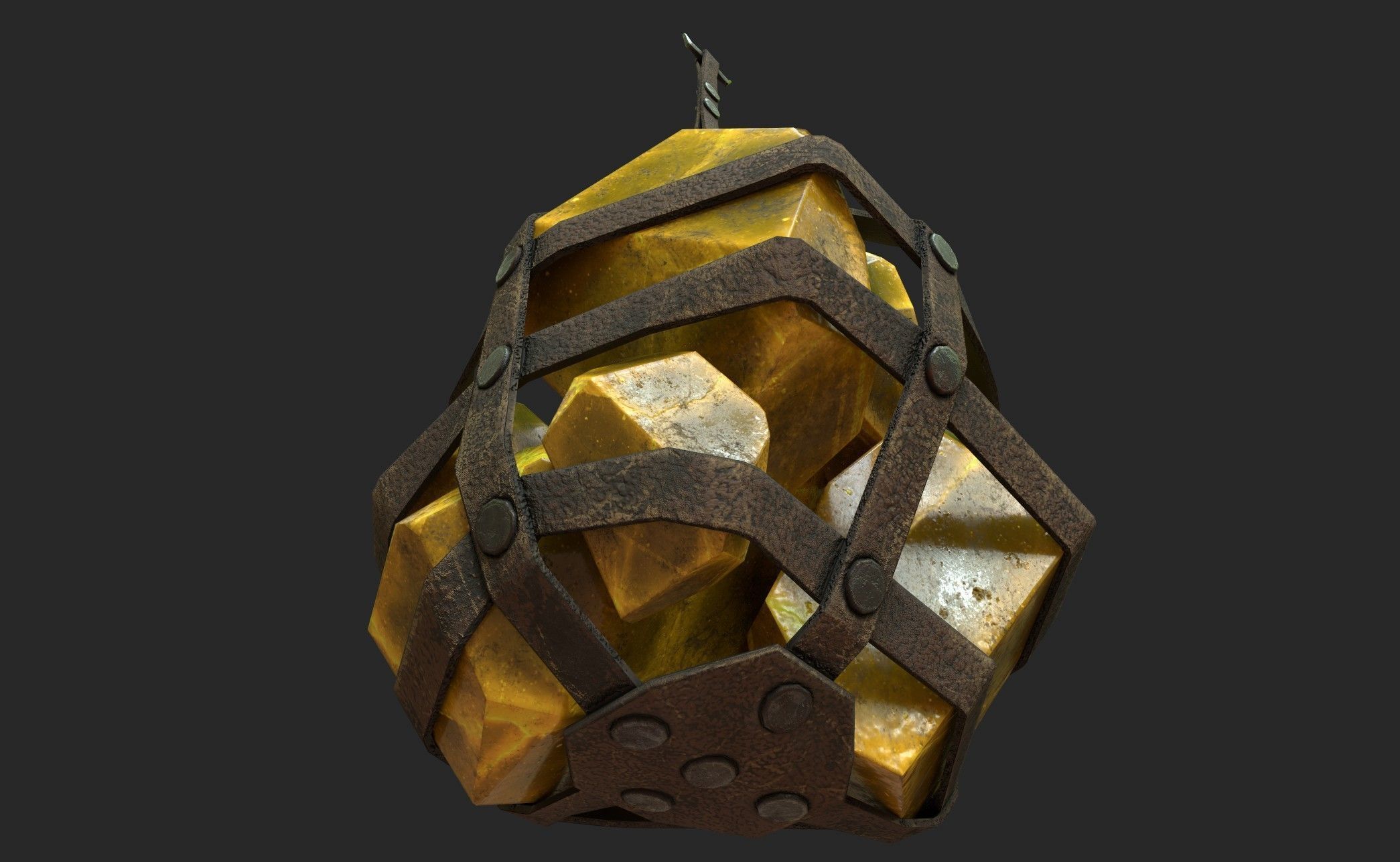 Hanging Crystal Light Low-poly 3D model_36