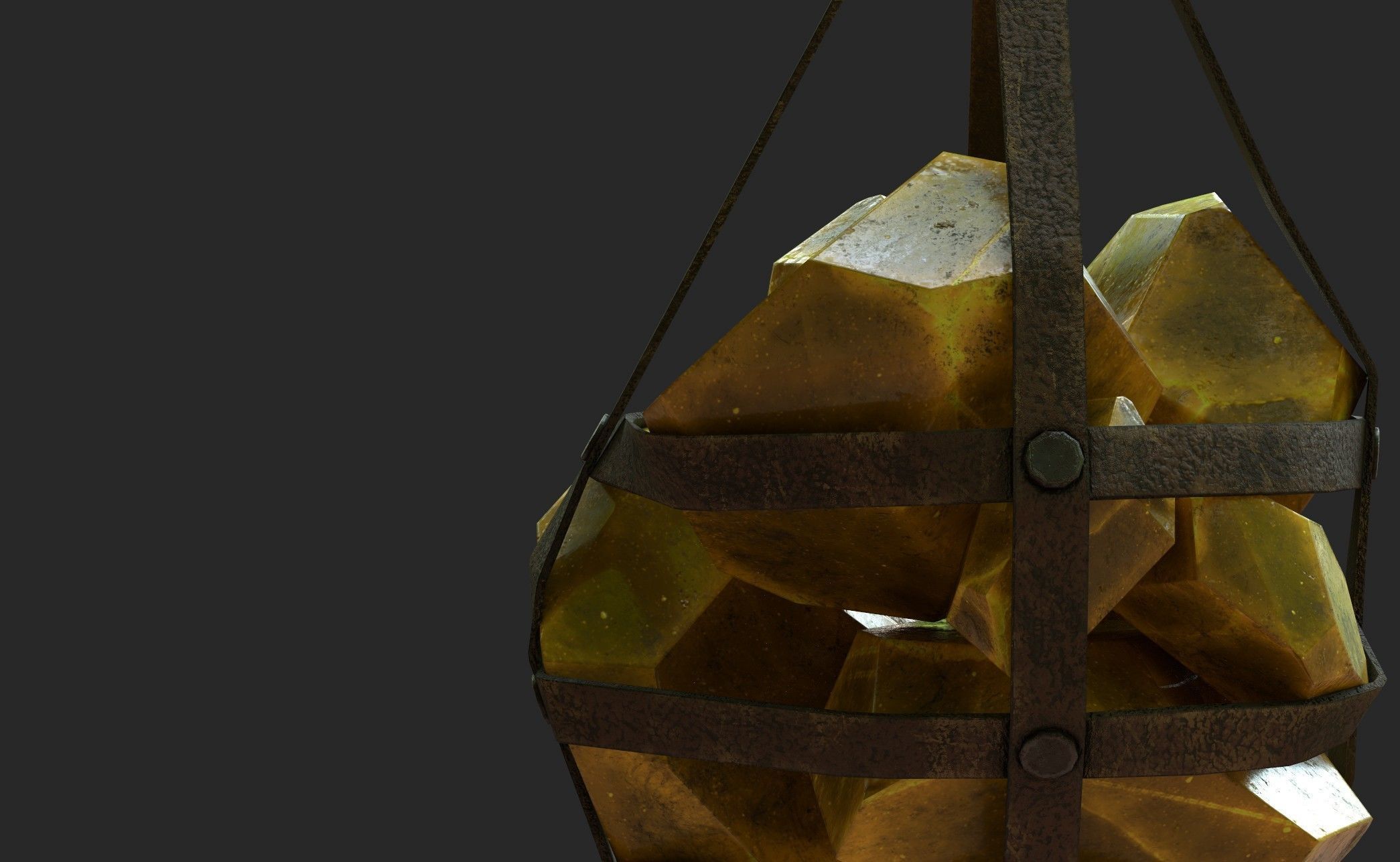 Hanging Crystal Light Low-poly 3D model_37