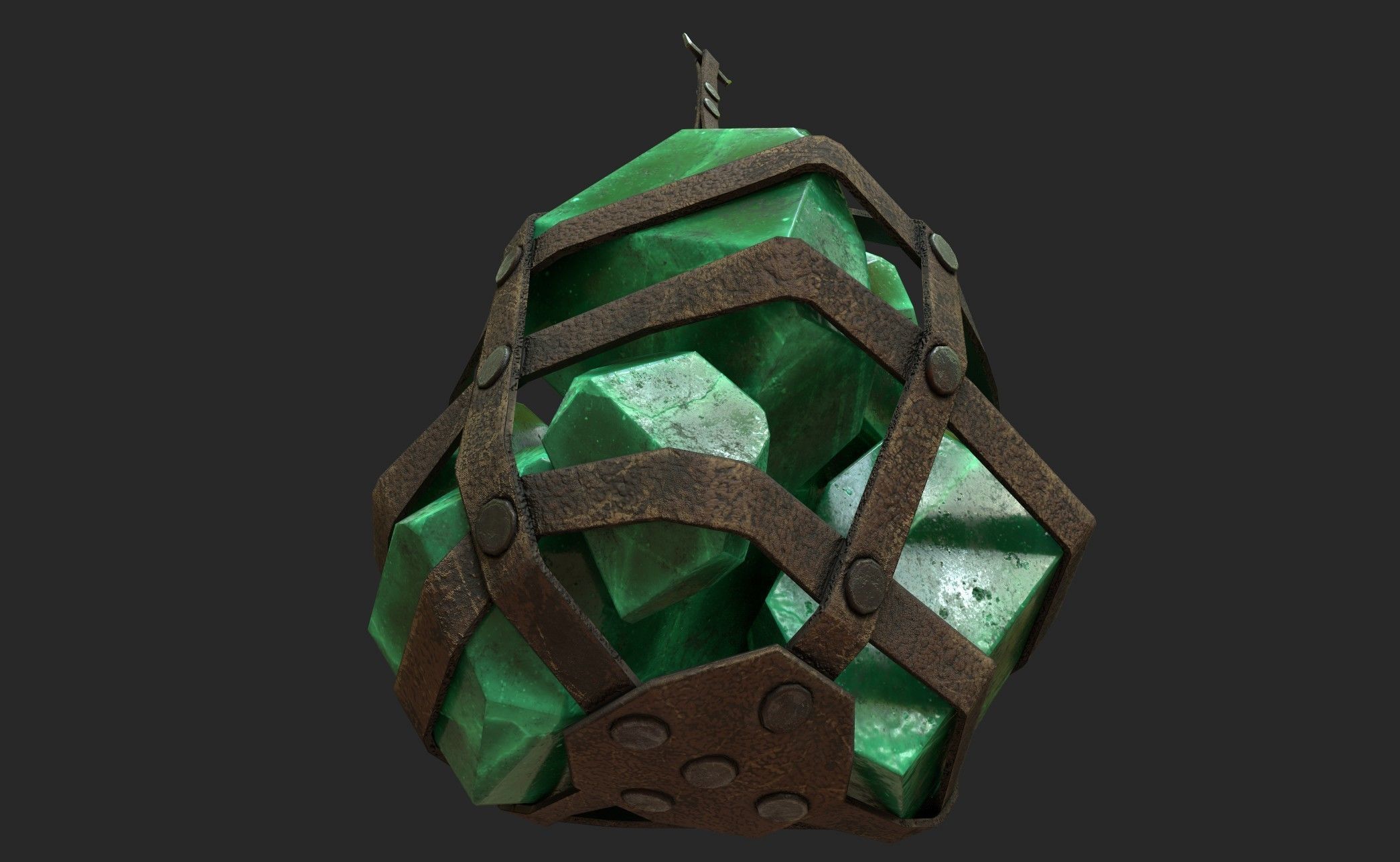 Hanging Crystal Light Low-poly 3D model_12