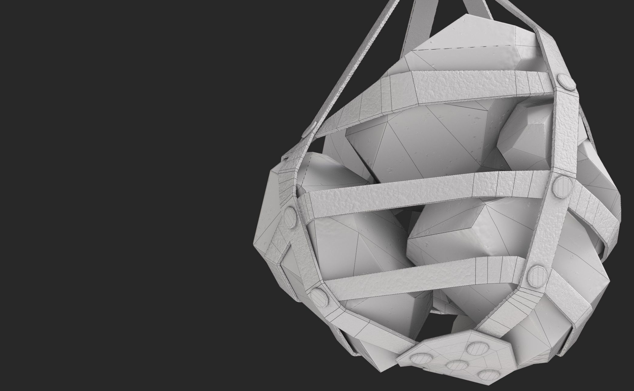 Hanging Crystal Light Low-poly 3D model_42