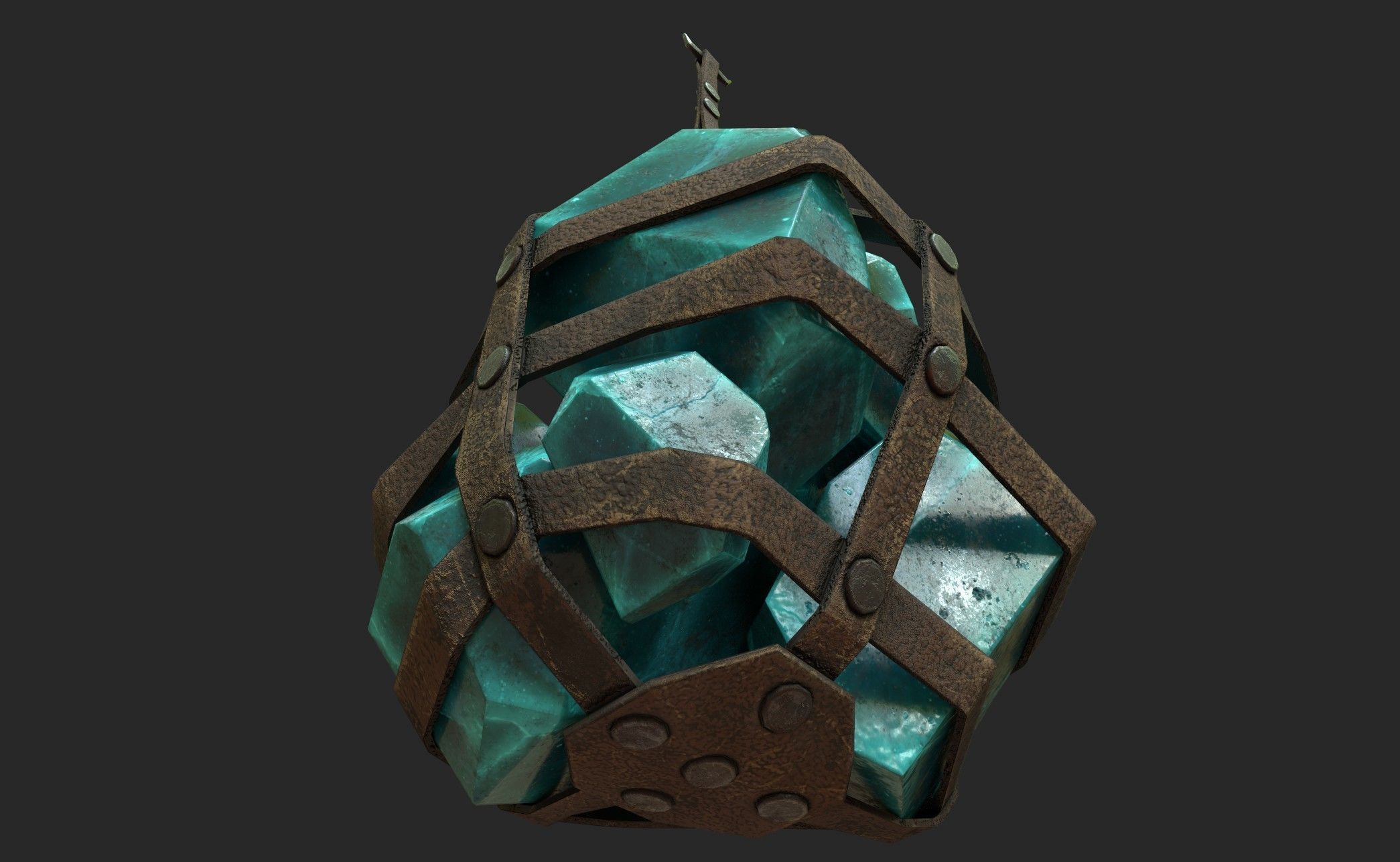 Hanging Crystal Light Low-poly 3D model_4