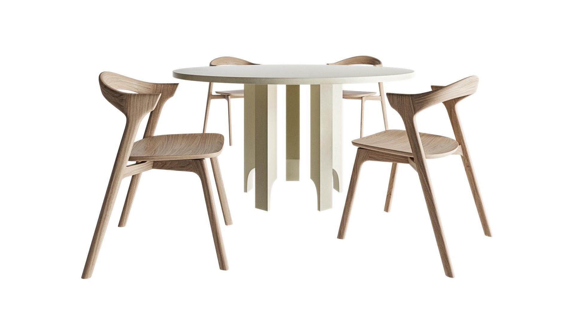 Mokko Acer table and Ethnicraft Bok chair 3D model_2