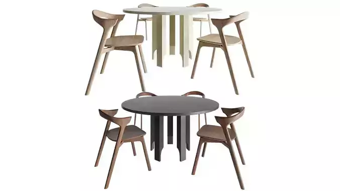 Mokko Acer table and Ethnicraft Bok chair