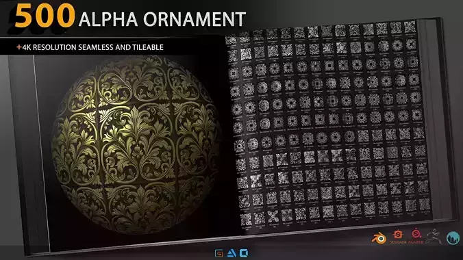 500 Alpha Ornament - seamless and tileable