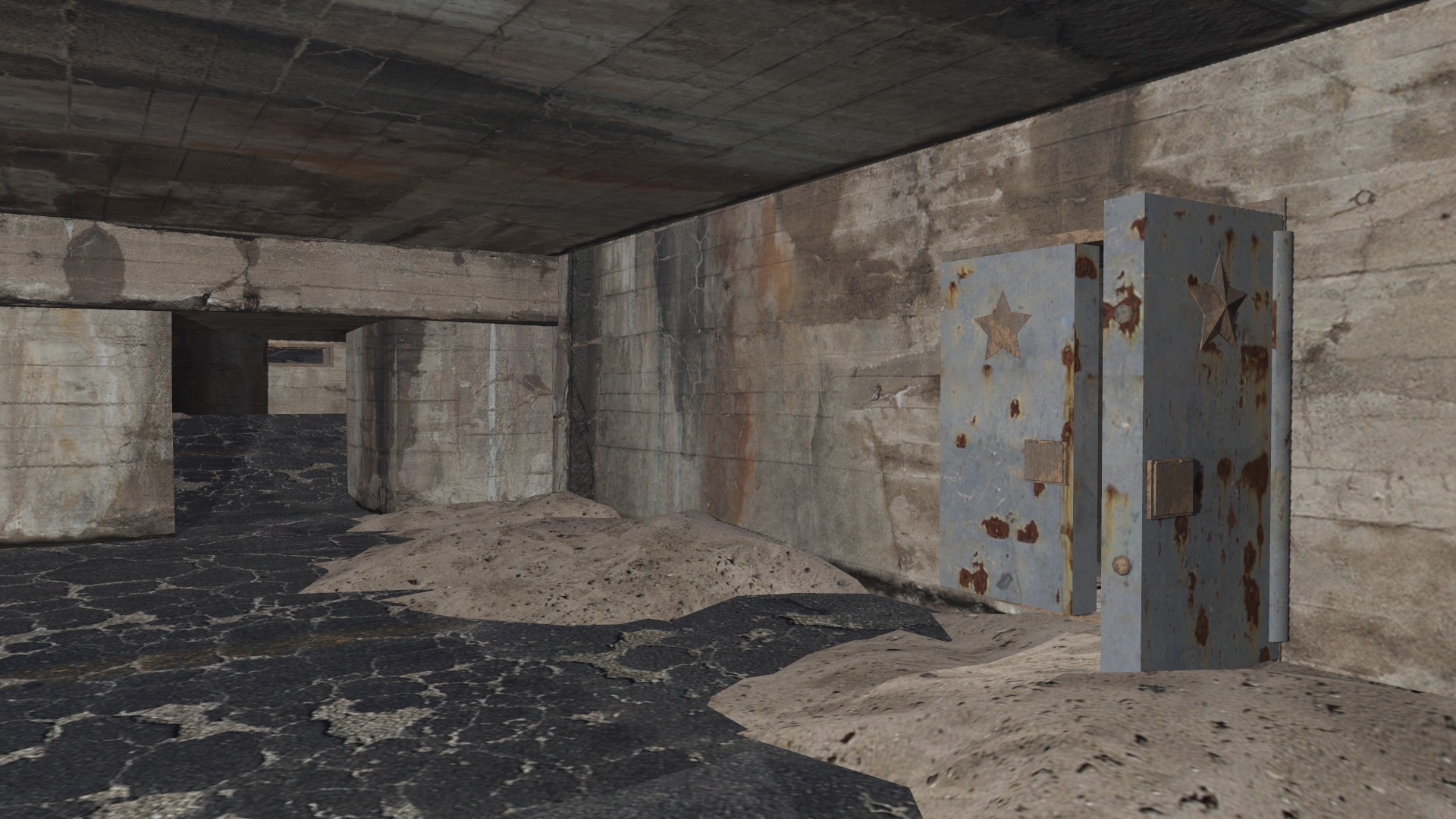 abandoned industrial site with underground bomb shelters Low-poly 3D model_39