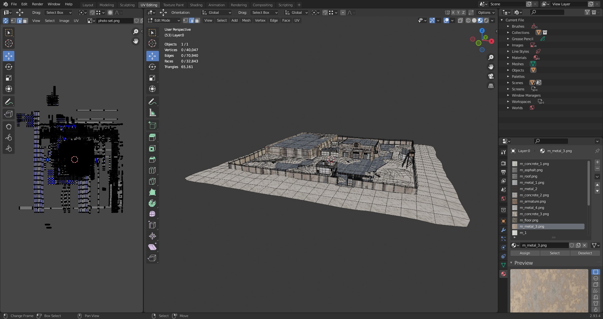 abandoned industrial site with underground bomb shelters Low-poly 3D model_48