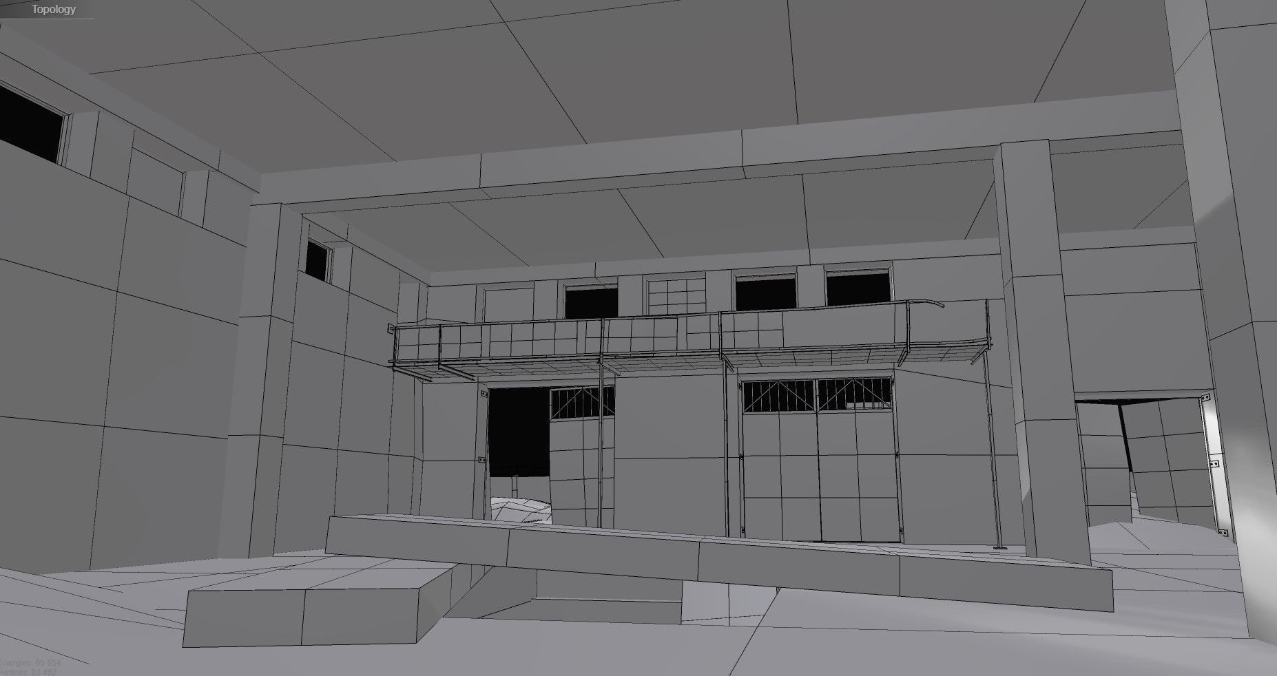 abandoned industrial site with underground bomb shelters Low-poly 3D model_34