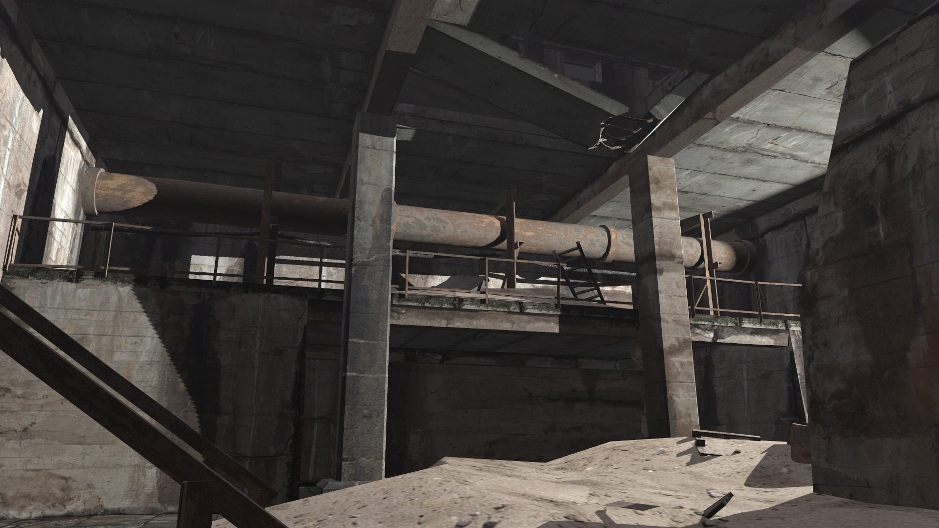 abandoned industrial site with underground bomb shelters Low-poly 3D model_42
