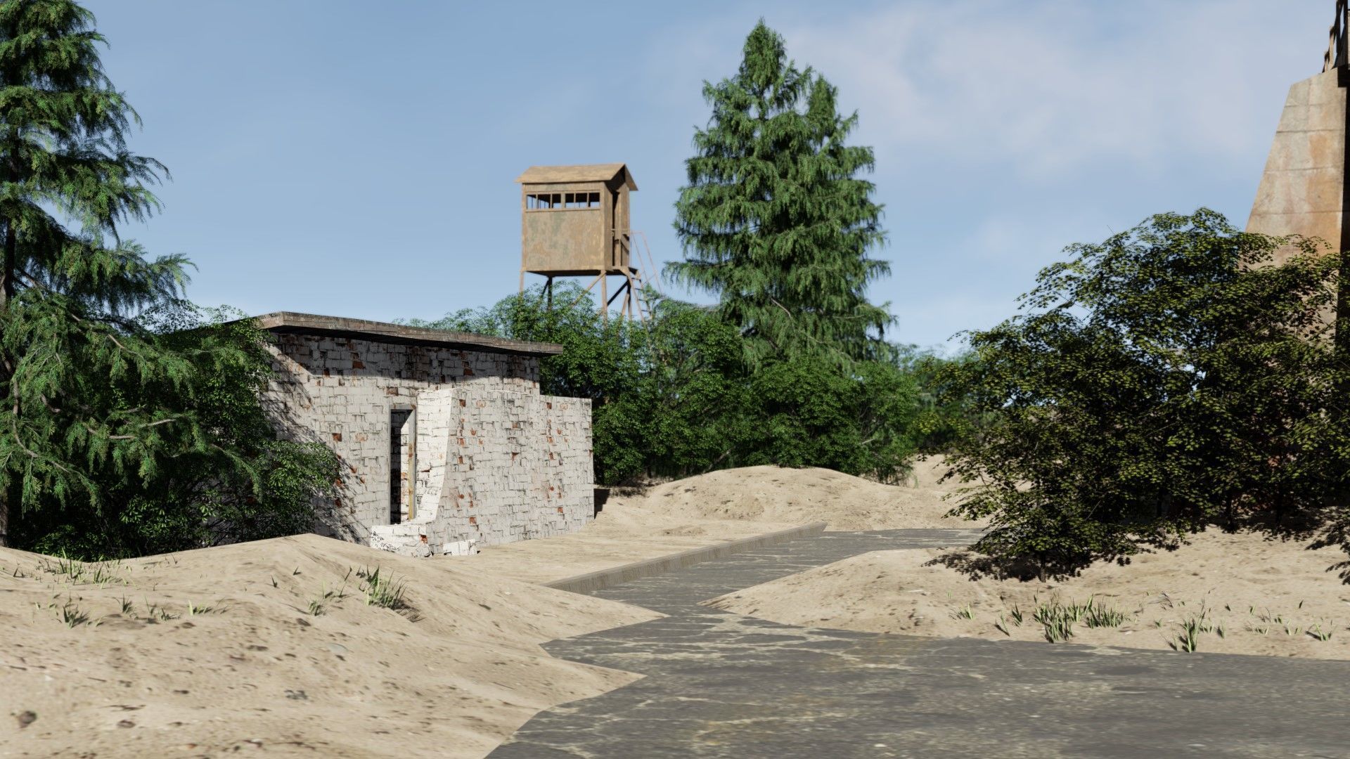abandoned industrial site with underground bomb shelters Low-poly 3D model_18