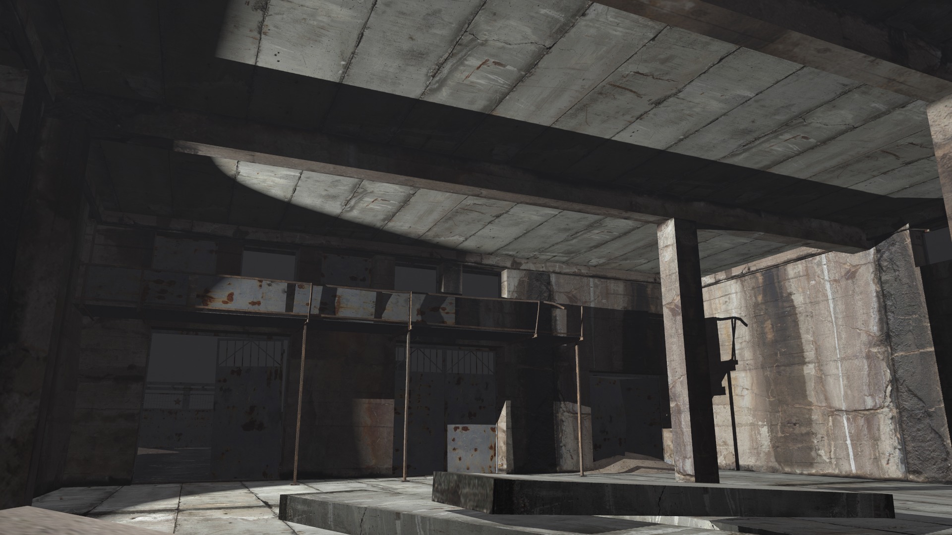 abandoned industrial site with underground bomb shelters Low-poly 3D model_43