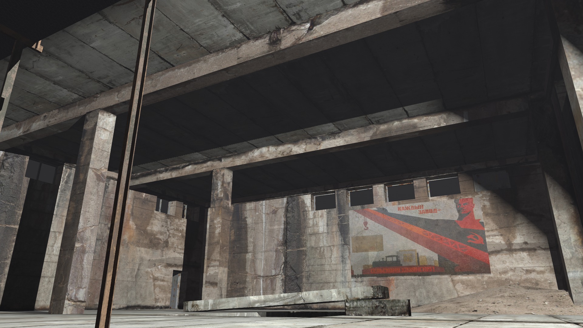 abandoned industrial site with underground bomb shelters Low-poly 3D model_40