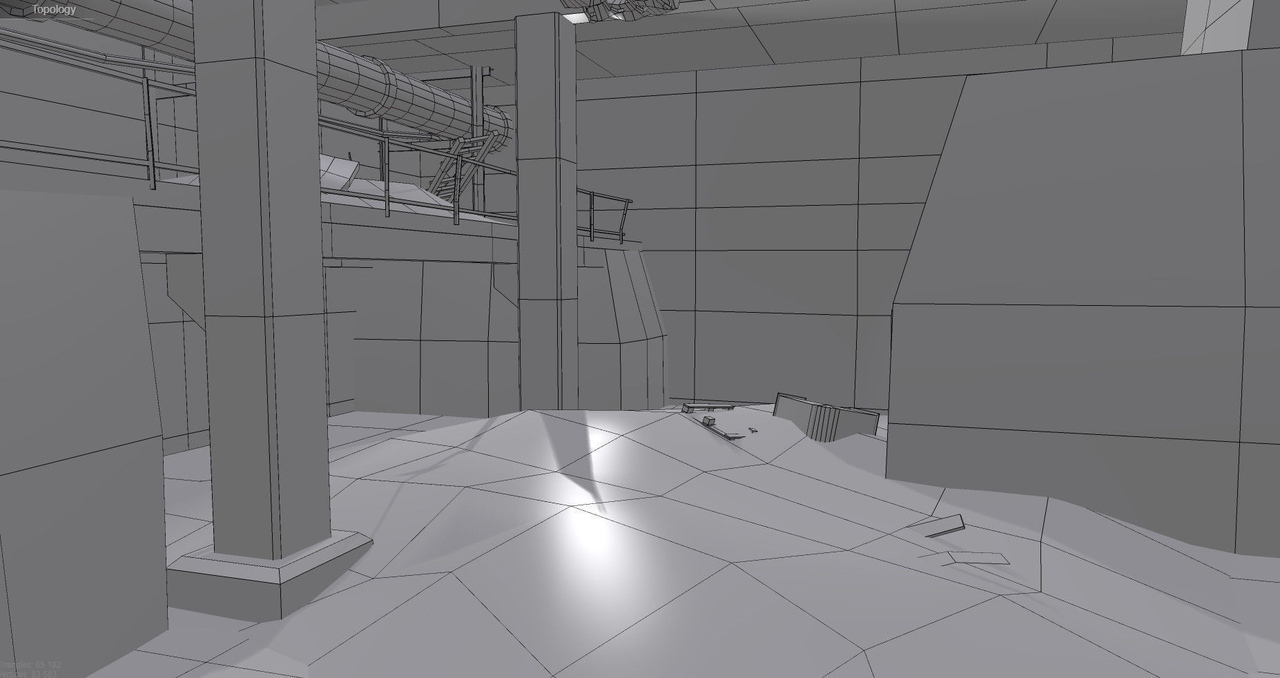 abandoned industrial site with underground bomb shelters Low-poly 3D model_33