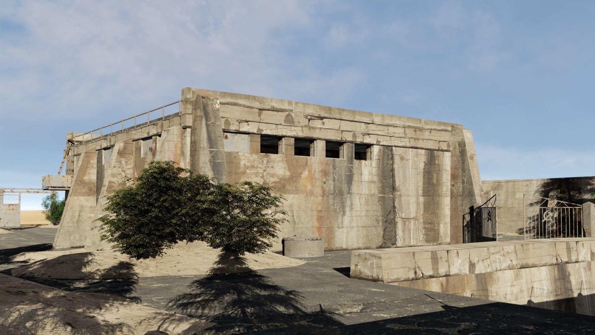 abandoned industrial site with underground bomb shelters Low-poly 3D model_10