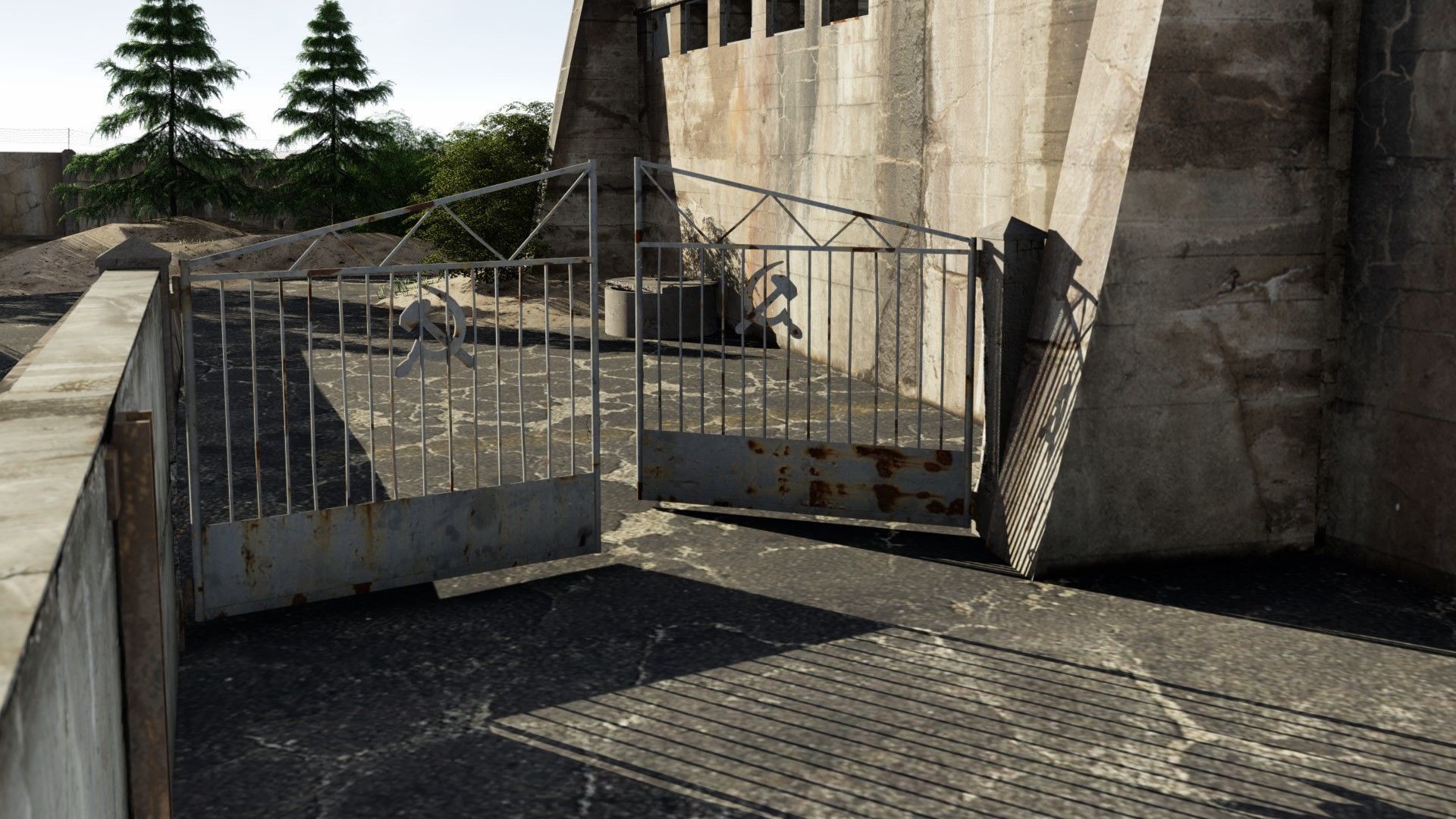 abandoned industrial site with underground bomb shelters Low-poly 3D model_13