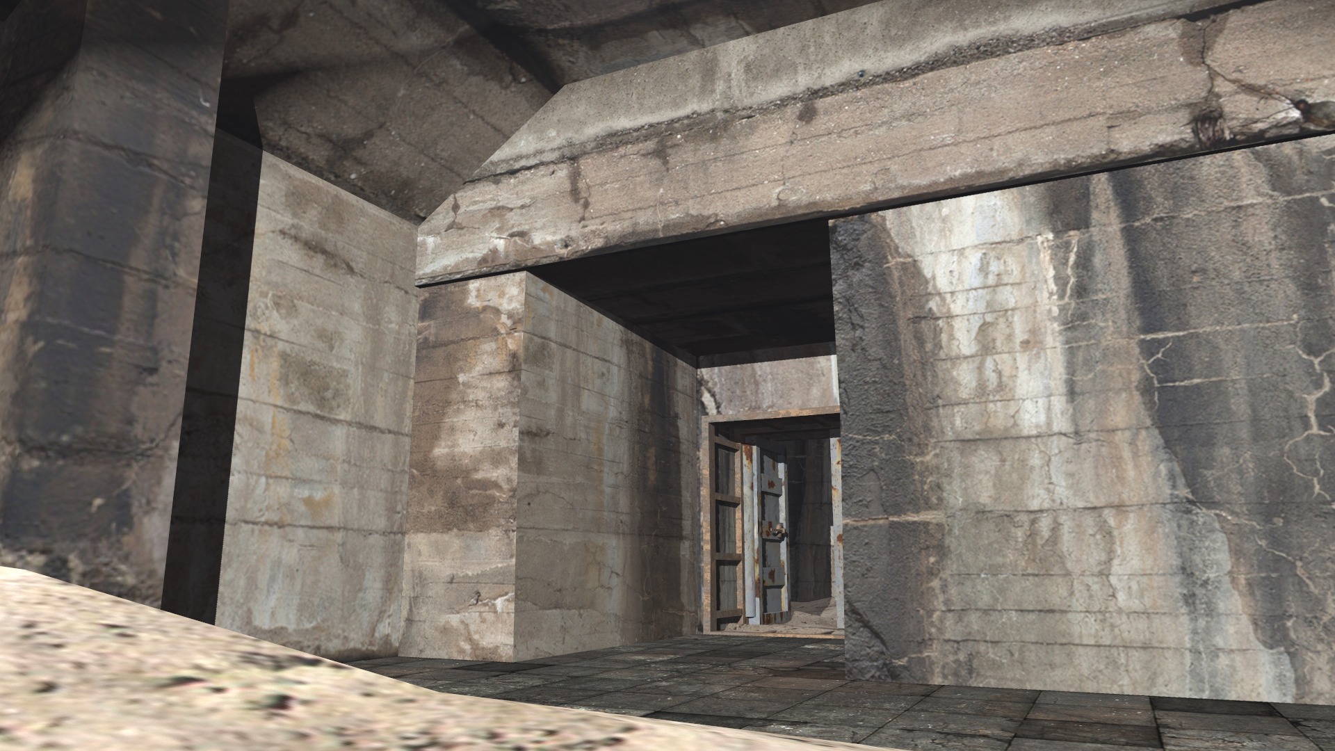abandoned industrial site with underground bomb shelters Low-poly 3D model_37