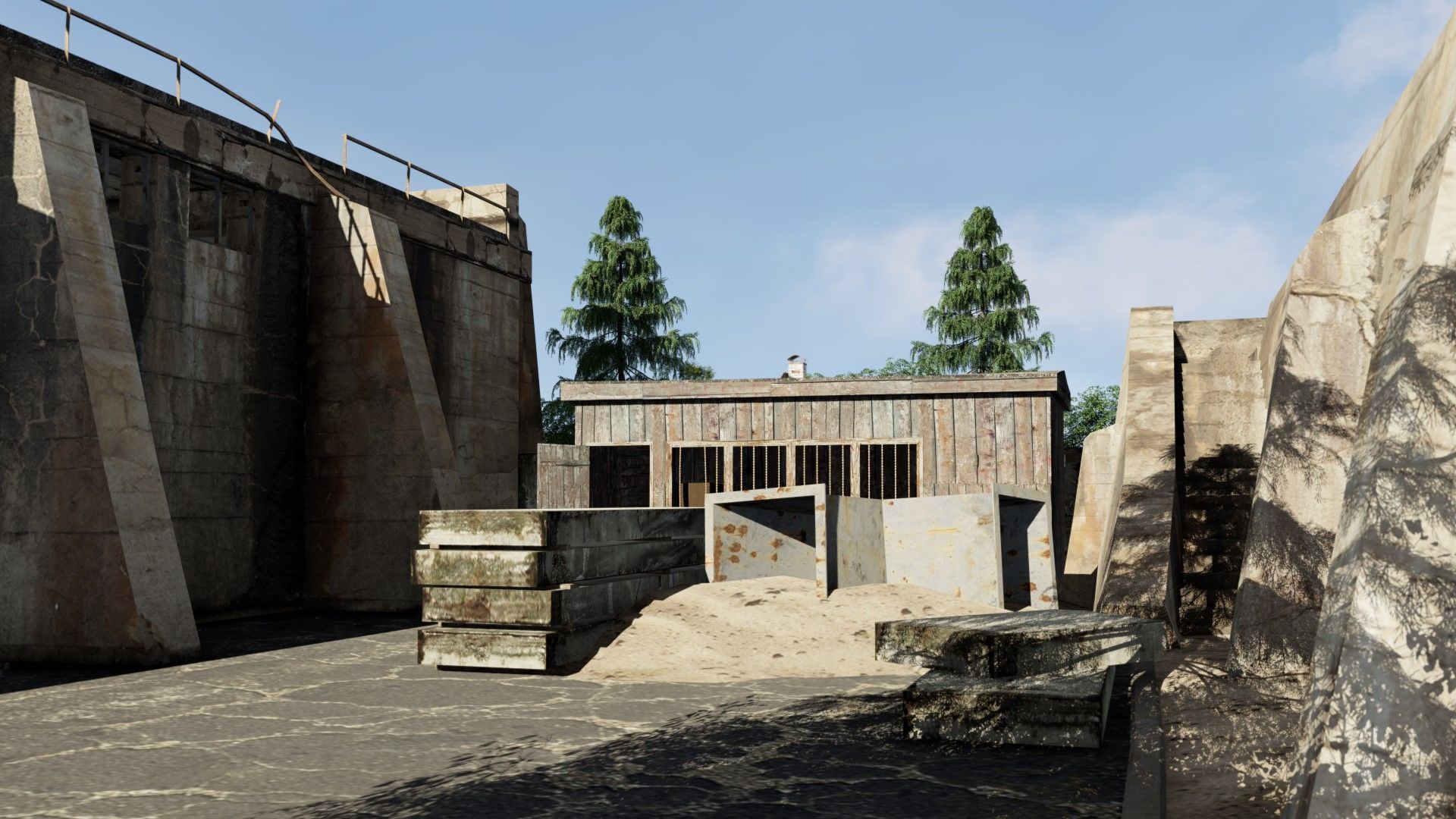 abandoned industrial site with underground bomb shelters Low-poly 3D model_22