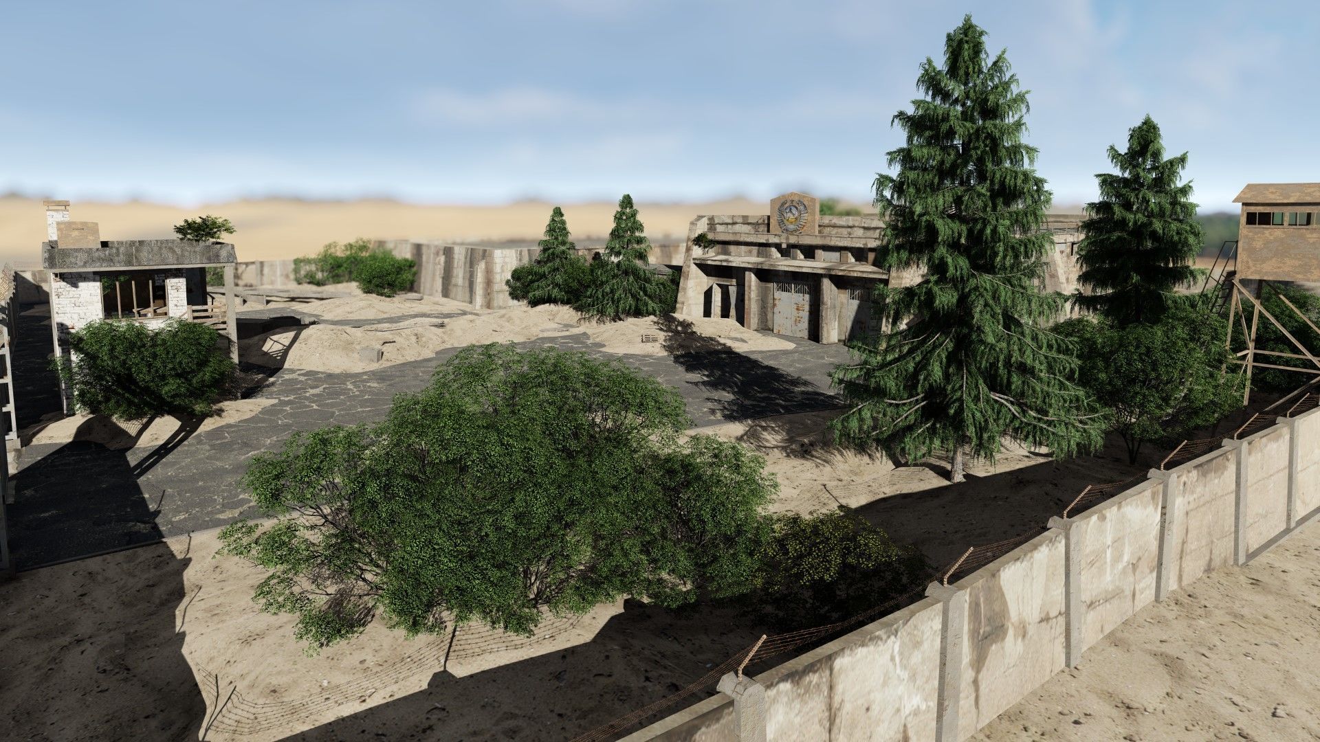 abandoned industrial site with underground bomb shelters Low-poly 3D model_32