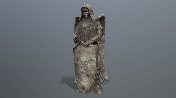 angel statue Low-poly 3D model