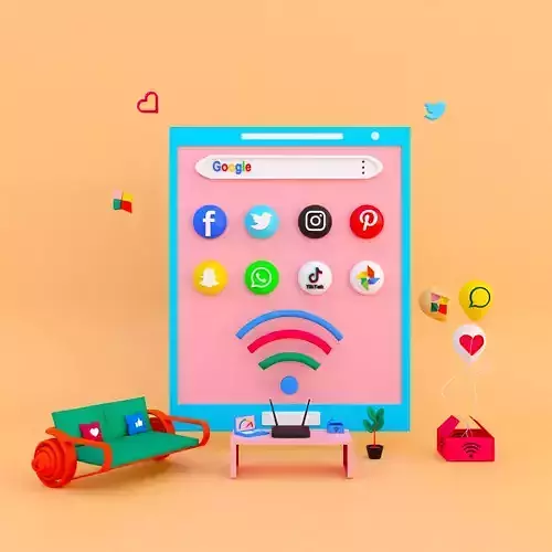 3D illustration UI UX design Low-poly 3D model